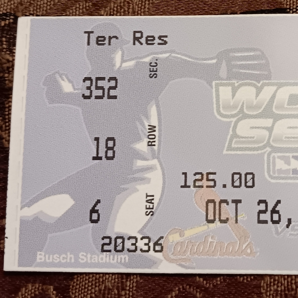 2004 World Series Ticket Stub Boston Red Sox Vs St. Louis Cardinals Game 3